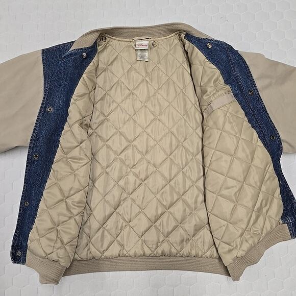 VTG Disney Store Eeyore Denim Varsity Jacket Sz M Quilted Bomber Winnie The Pooh - Picture 7 of 10